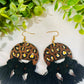 Leopard Print Macrame Earrings