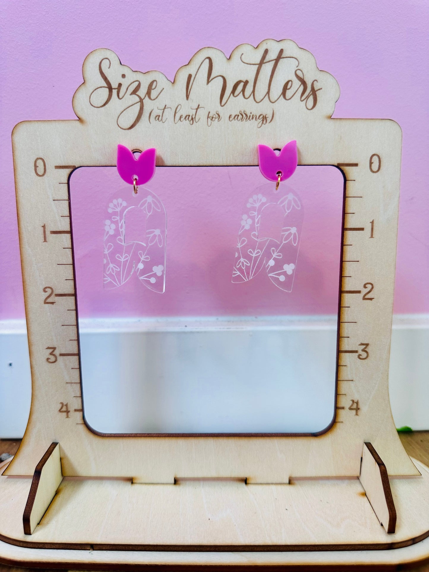 Spring Floral Acrylic Stud Dangled