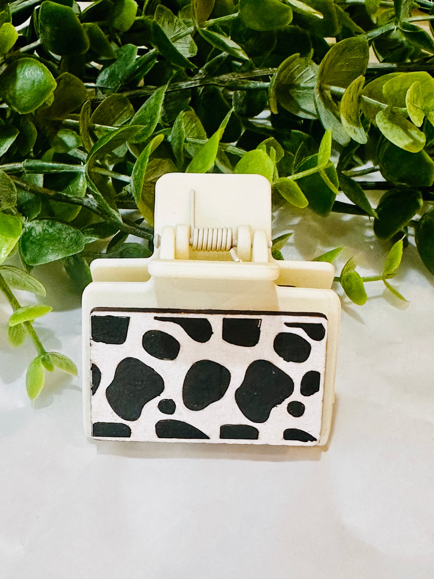 Small Cow Print Hair Clip