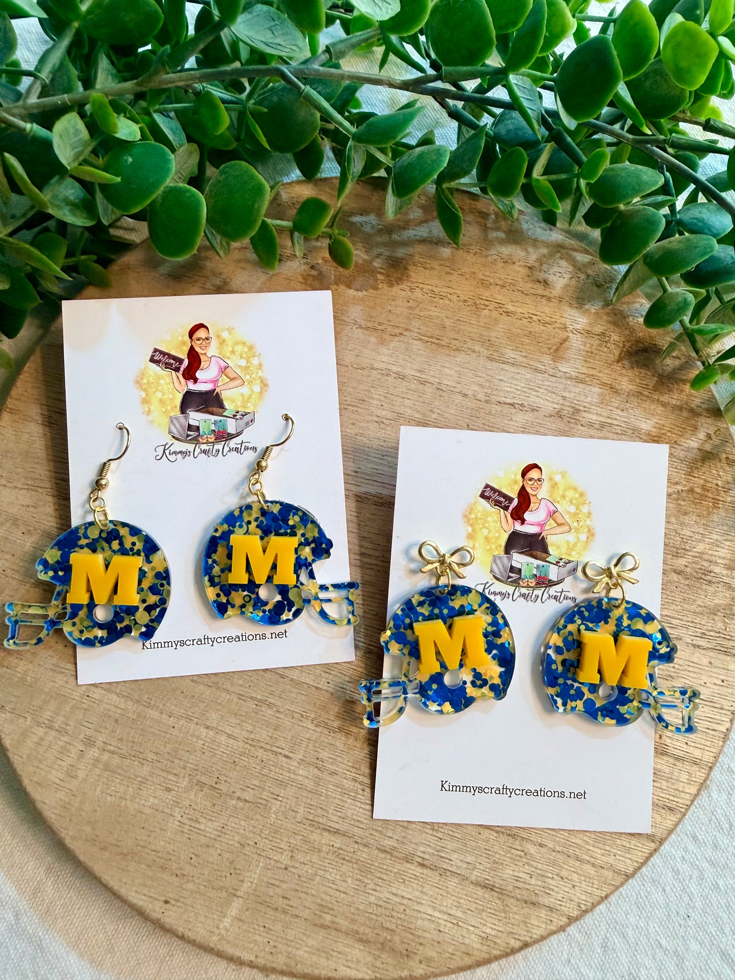 💙💛 Marion Wildcats Football Helmet Earrings