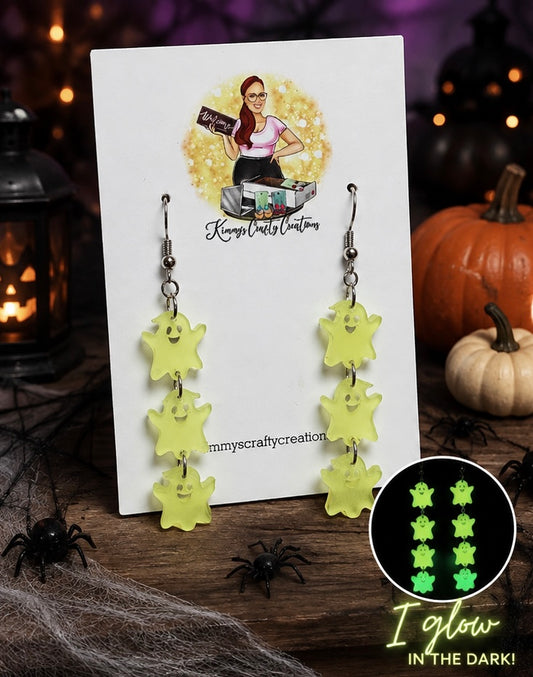 Glow-in-the-Dark Ghost Dangle Earrings
