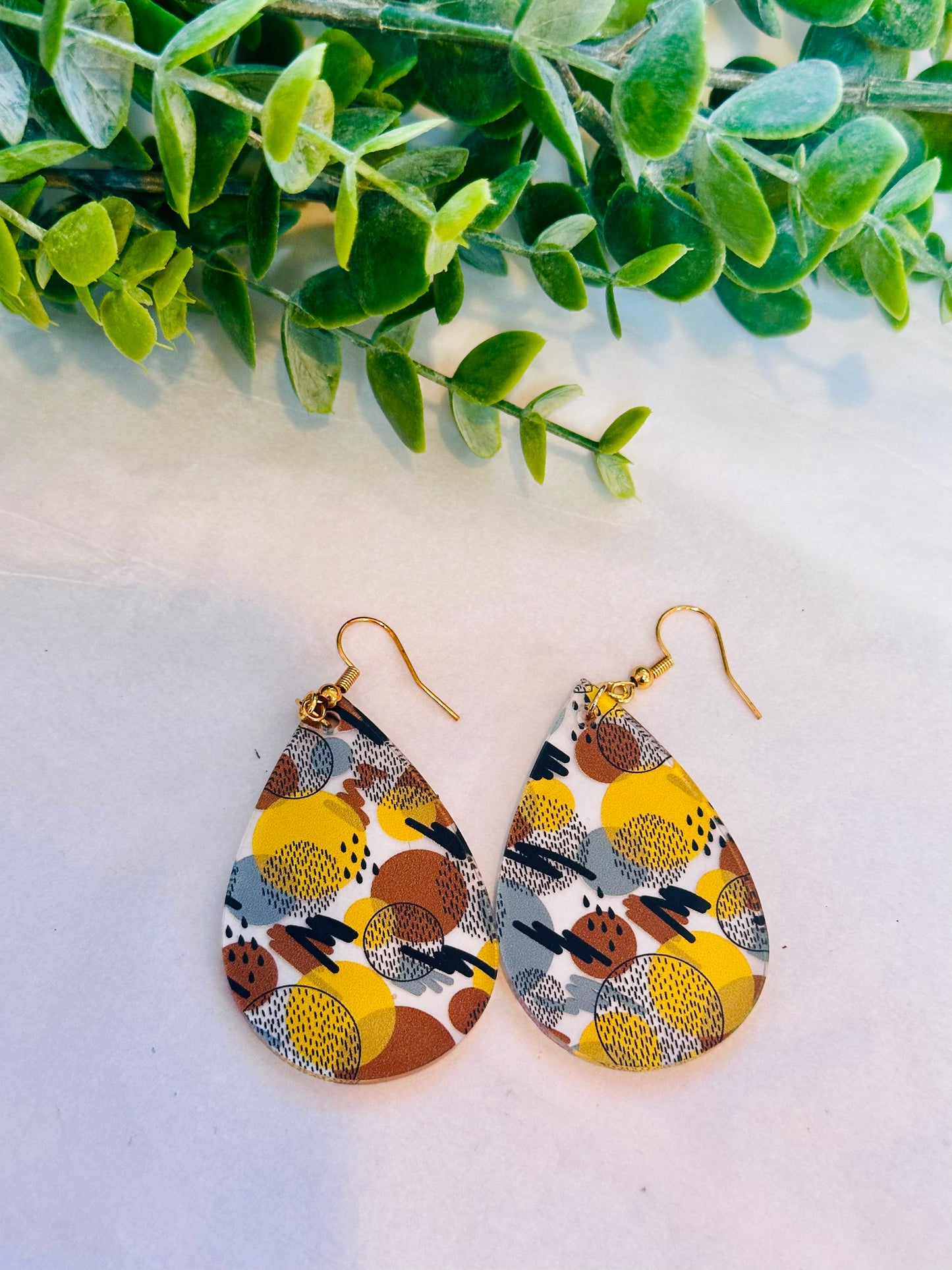 80’s Circle Print Earrings