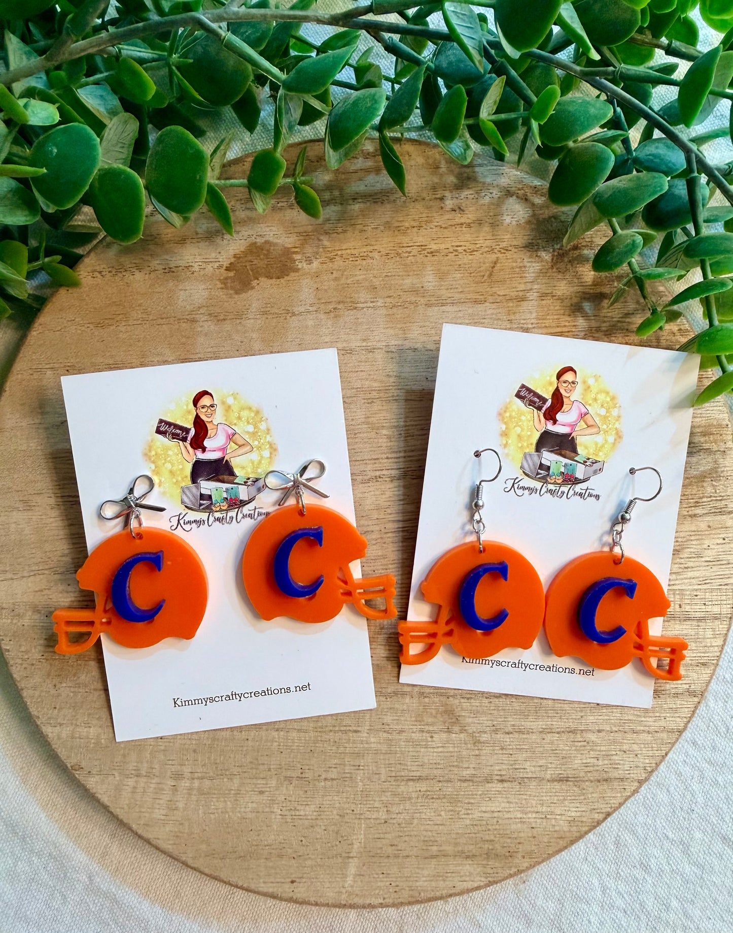 Carterville Lions Football Helmet Earrings