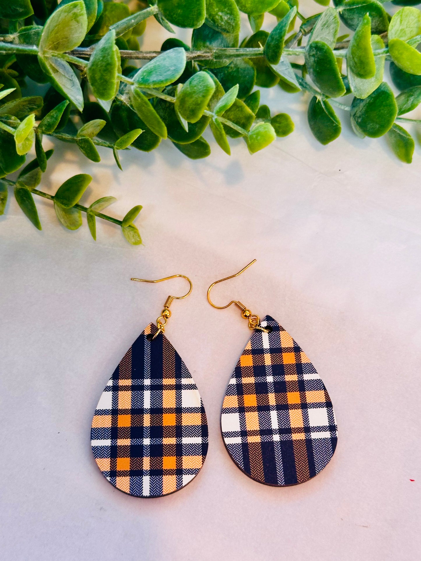 Plaid Print Earrings