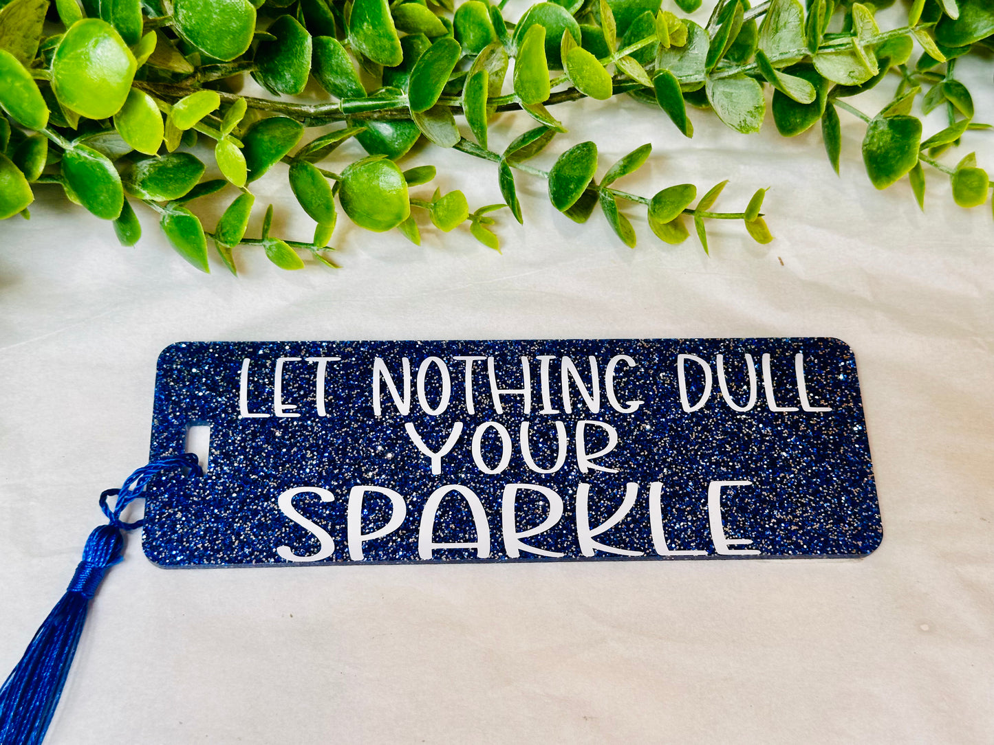 Blue Glitter Acrylic Bookmarks