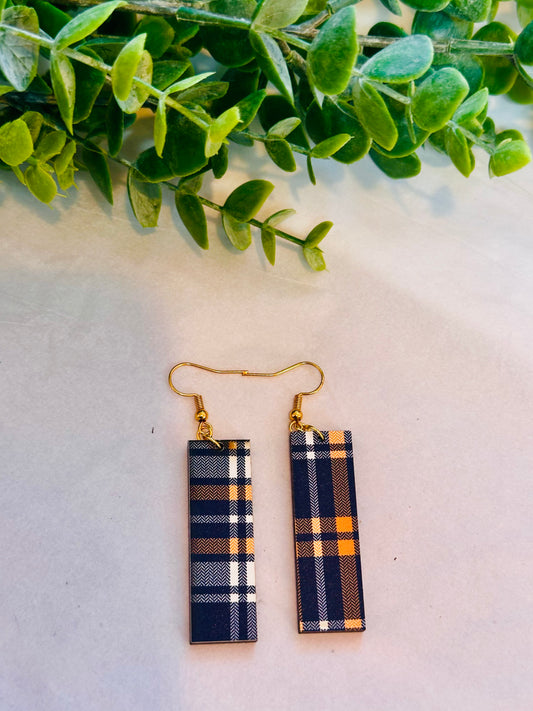 Plaid Print Earrings