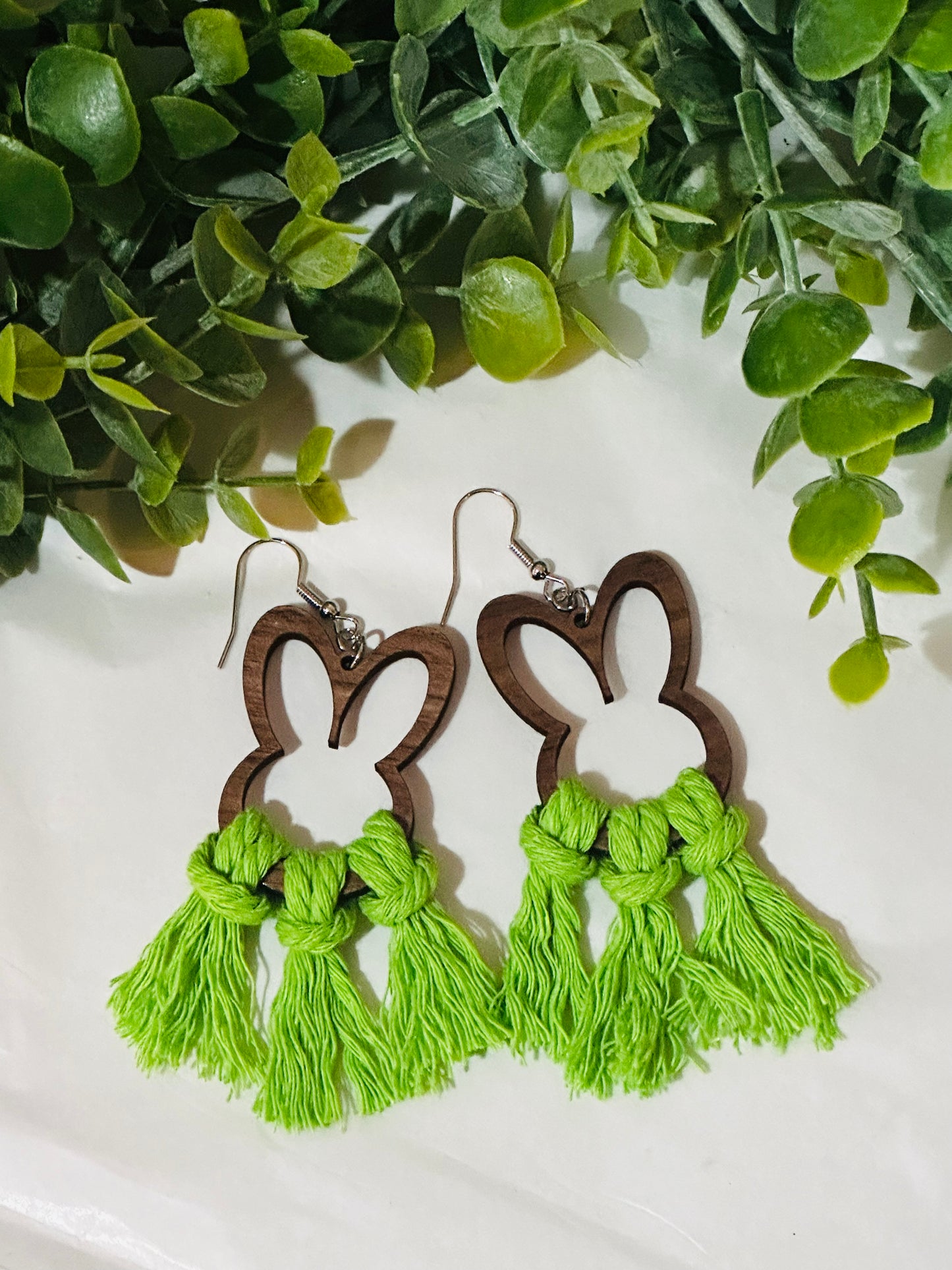 Macrame Bunny Earrings