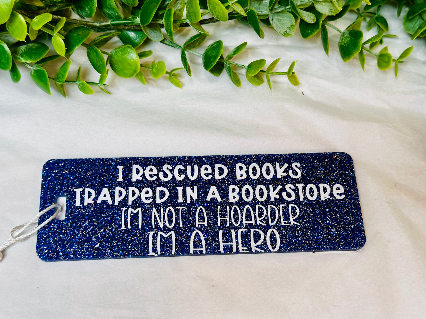 Blue Glitter Acrylic Bookmarks