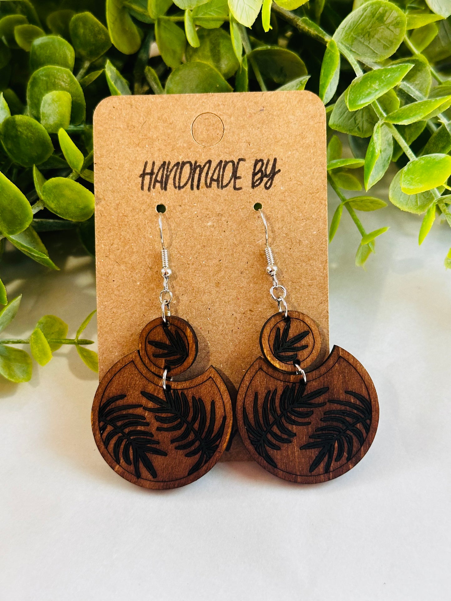 Floral Wood Earrings