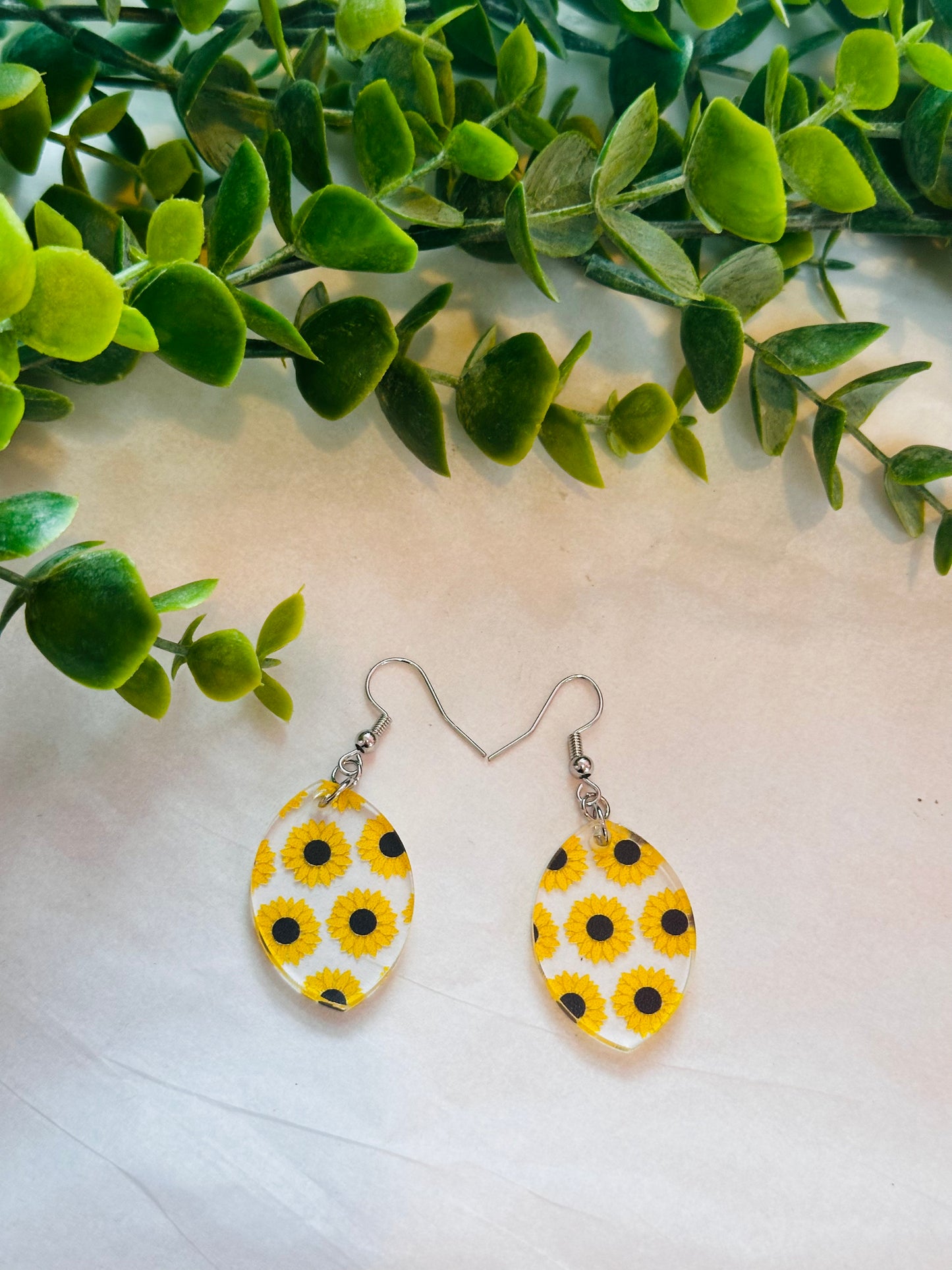 Sunflower Oval Earrings