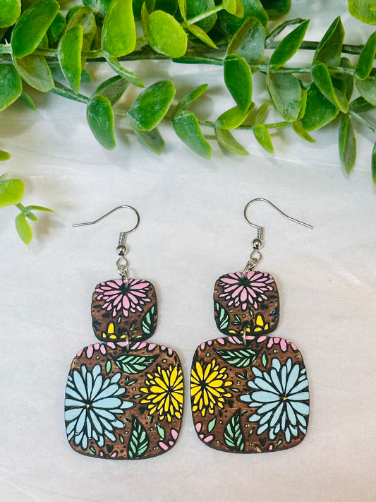 Spring Floral Dangle Earrings