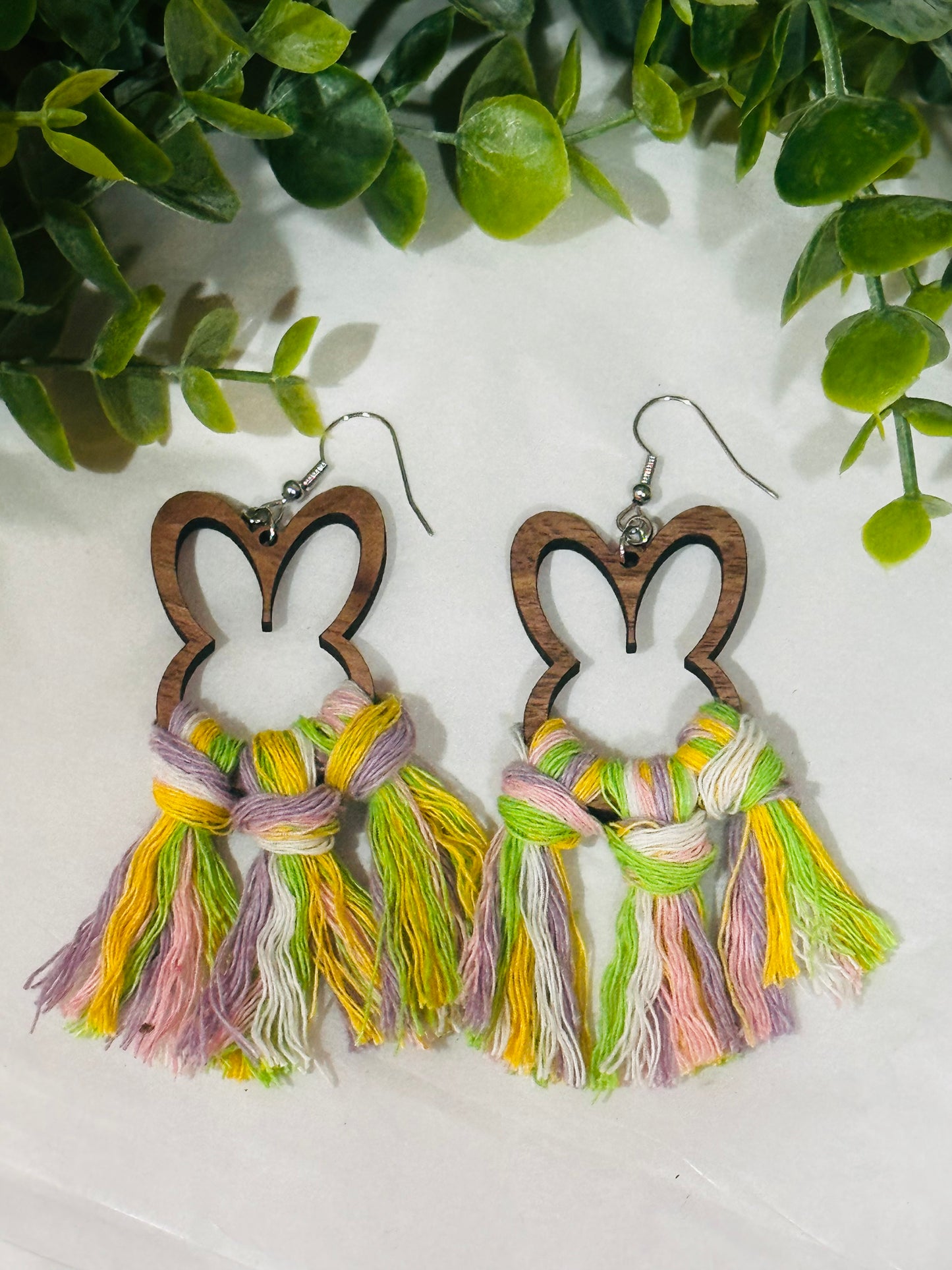 Macrame Bunny Earrings