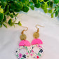 Floral Print 3 Layer Dangles