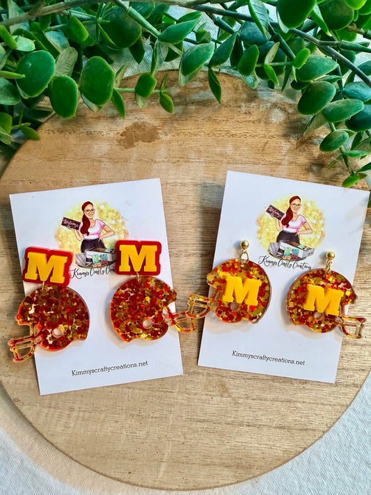 Murphy Red Devils Football Helmet Earrings