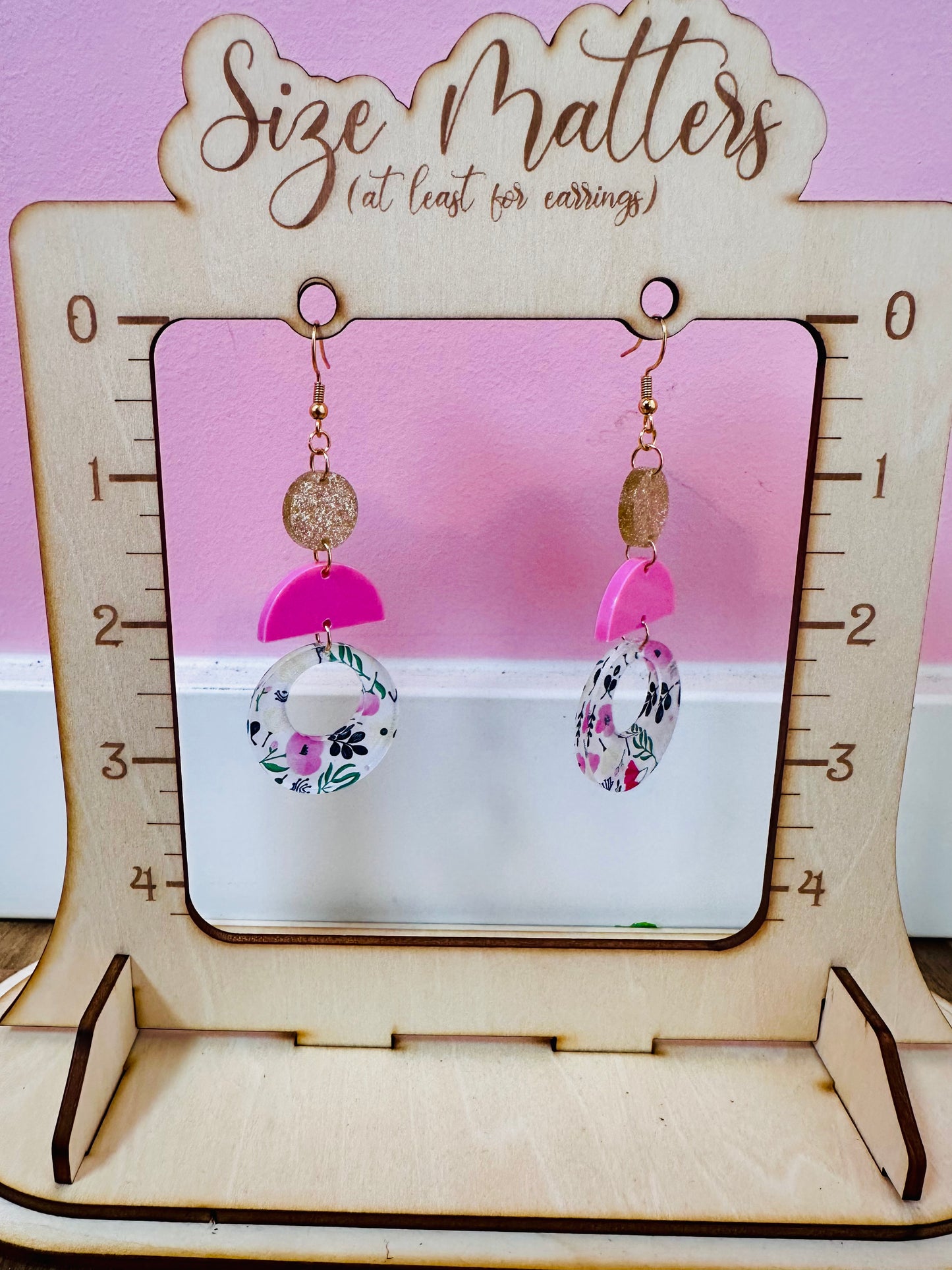 Floral Print 3 Layer Dangles