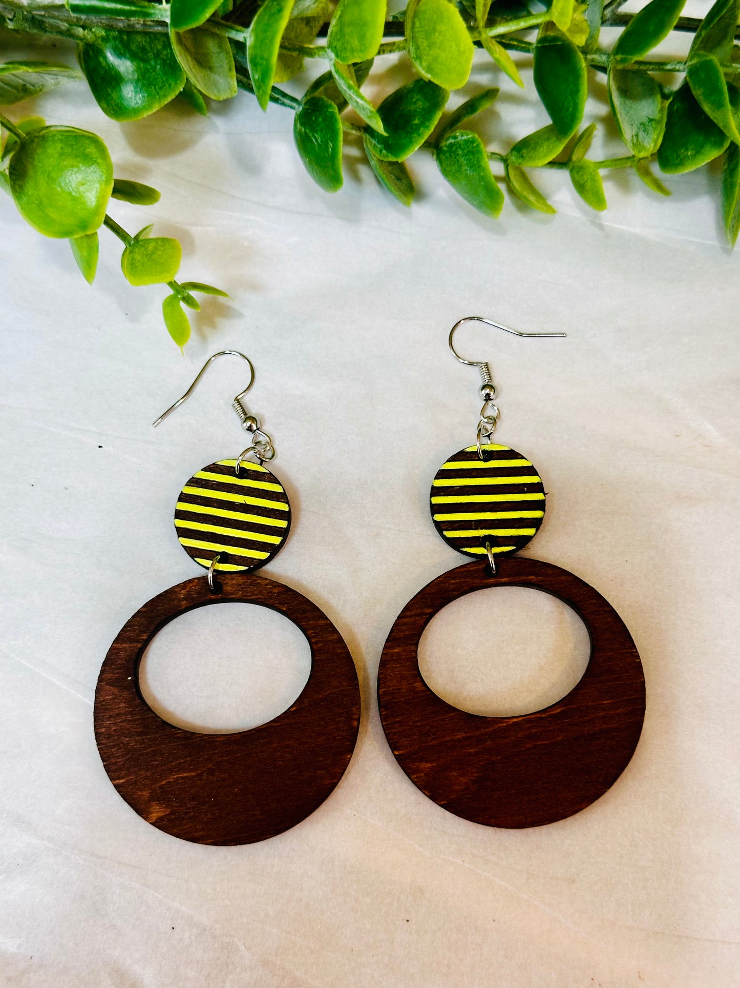 Wooden Retro Vintage Hoops