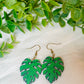 Shimmer Green Leaf Dangles