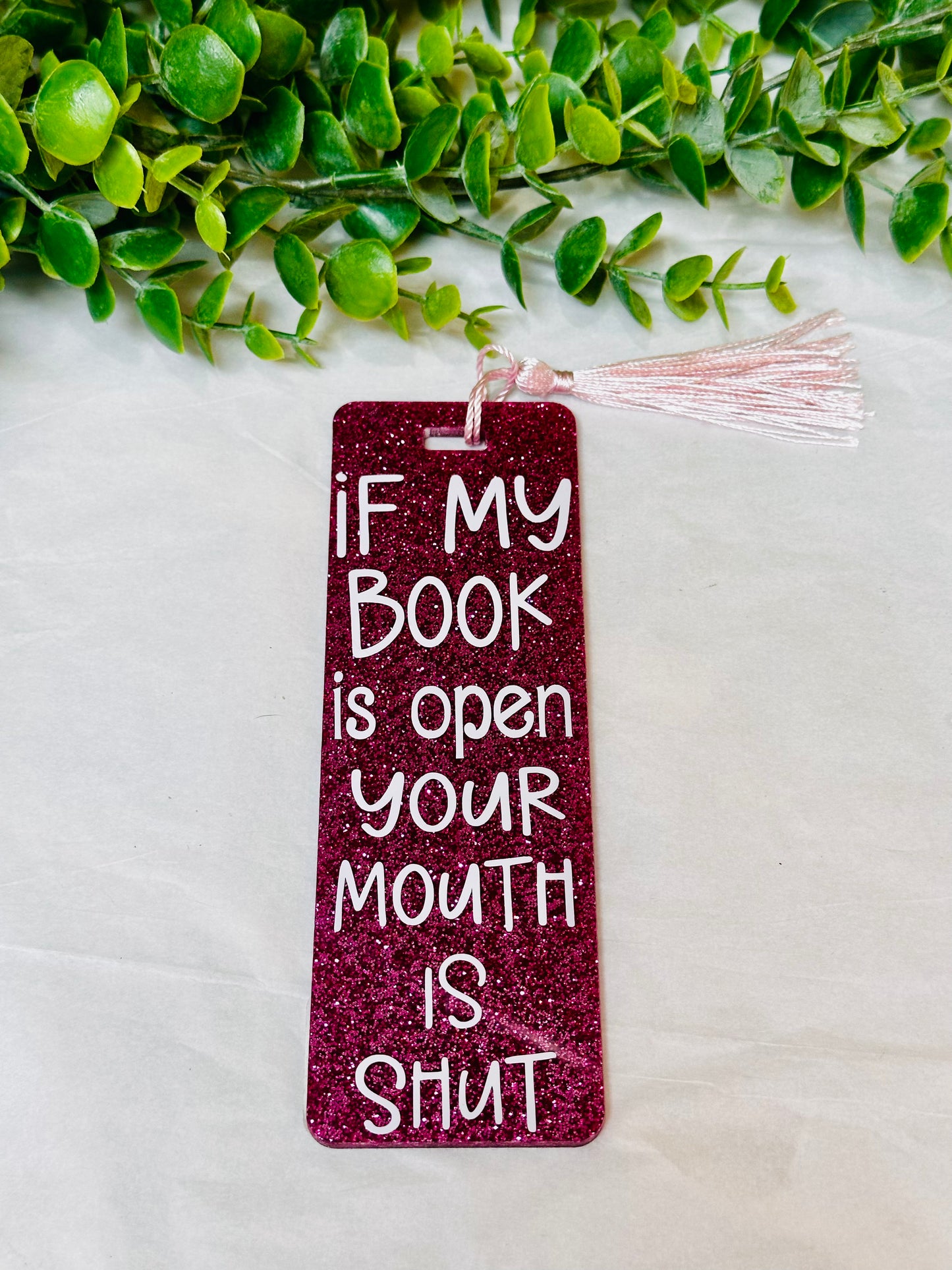 Acrylic Pink Glitter Bookmarks with Quotes And Funny Sayings