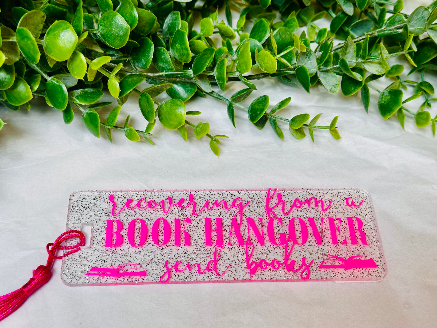 Clear Glitter Bookmarks with Quotes