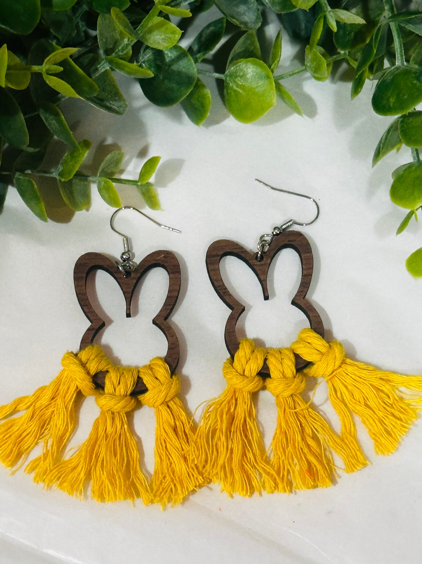 Macrame Bunny Earrings