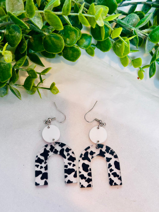 Boho Style Cow Print Earrings