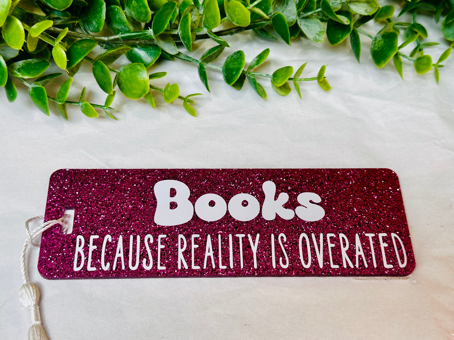 Acrylic Pink Glitter Bookmarks with Quotes And Funny Sayings