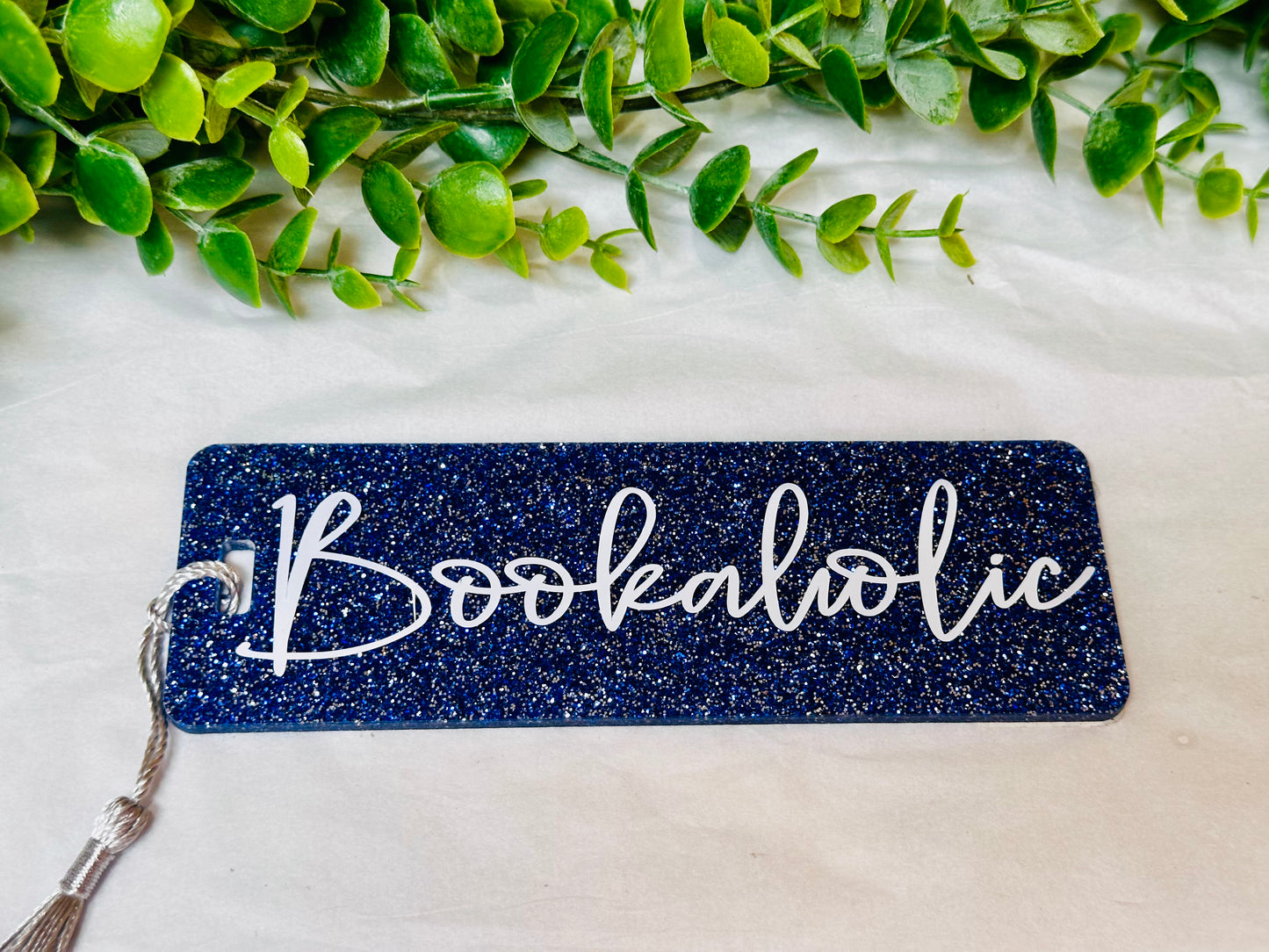 Blue Glitter Acrylic Bookmarks