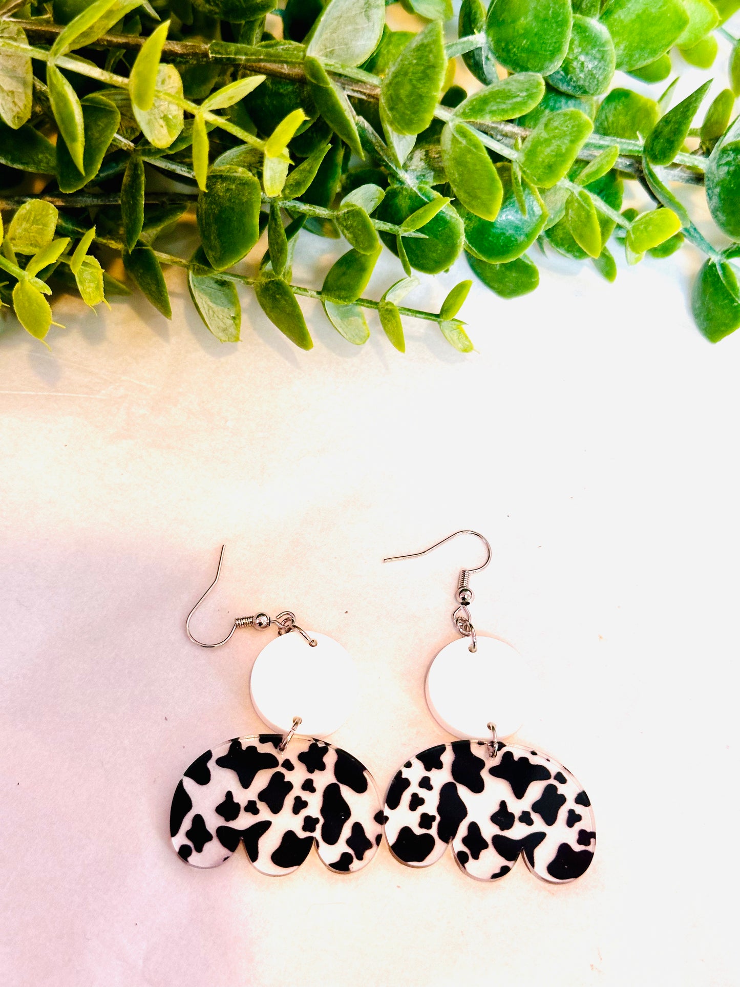 Cow Print Dangles