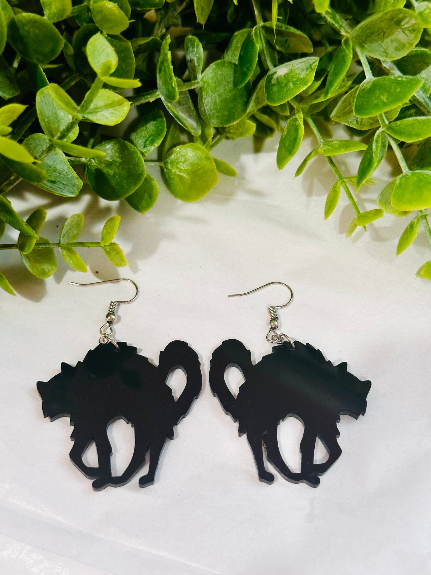 Black Cat Acrylic Earrings