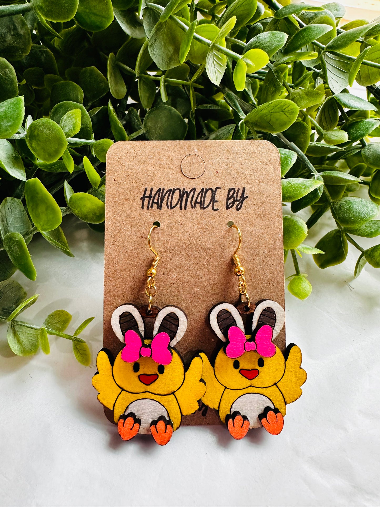 Hand painted Baby Chicks Dangles