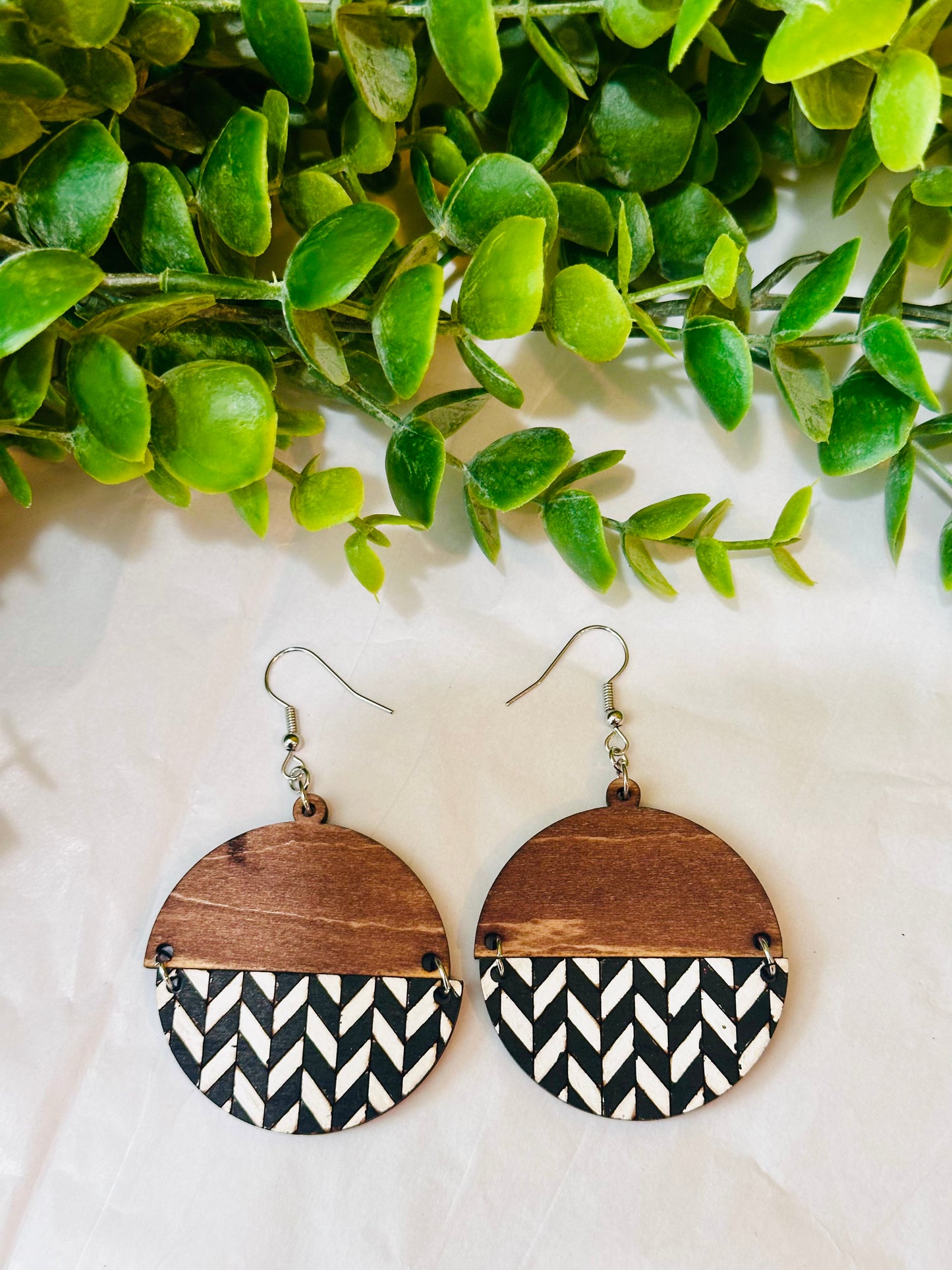 Chevron Circle Split Earrings