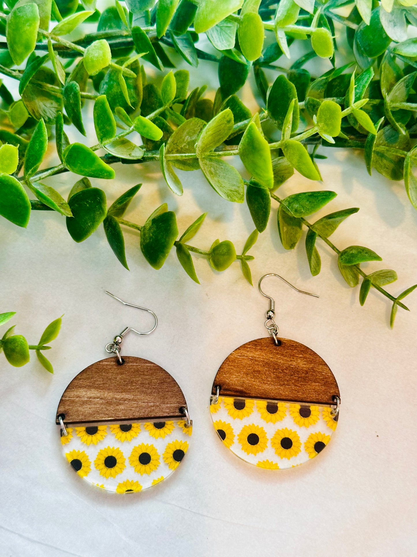 Half Split Circle Earrings