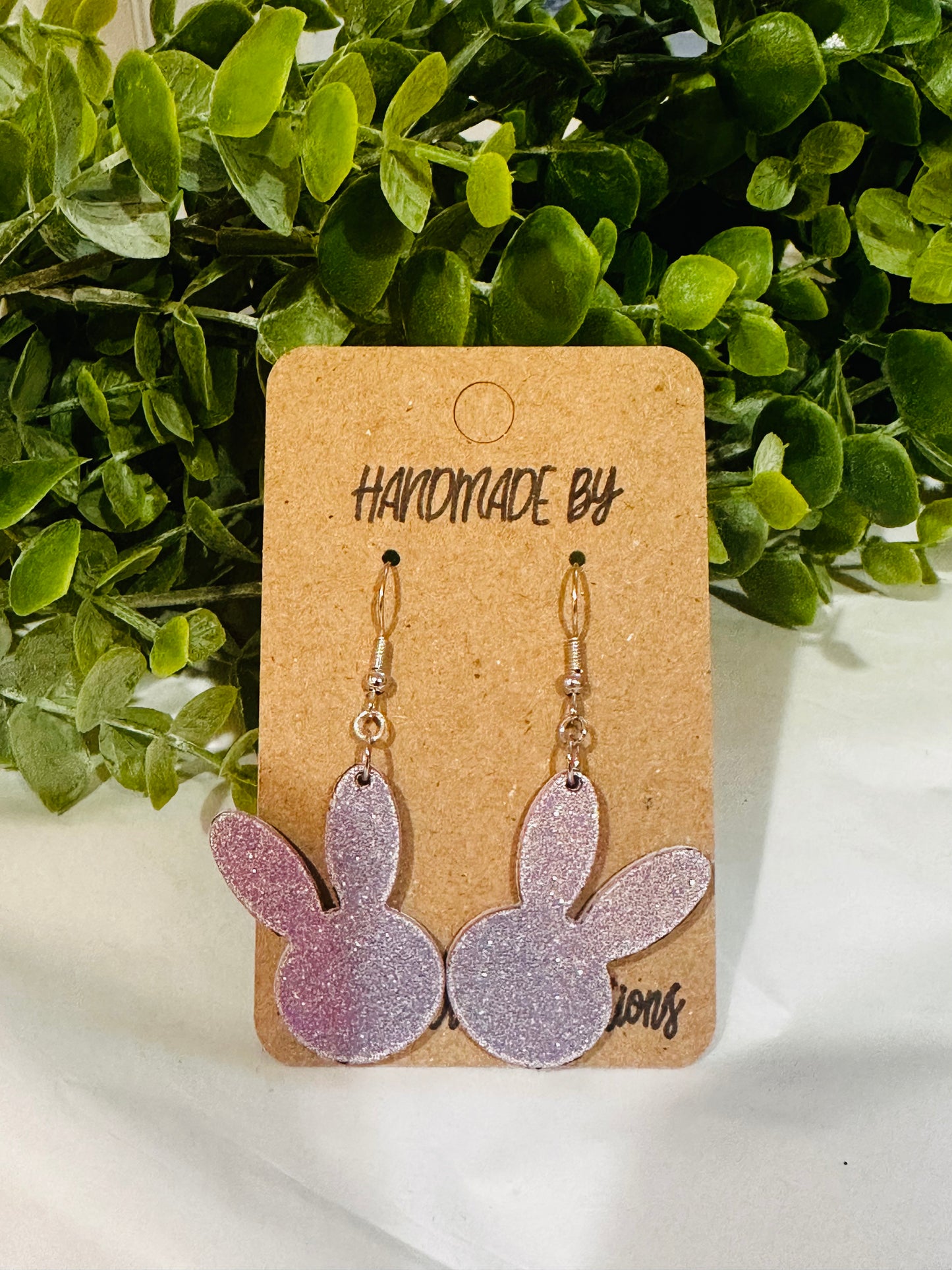 Glitter Bunny Dangles