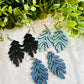 Flowing Leaf Segments Laser Engraved Earrings