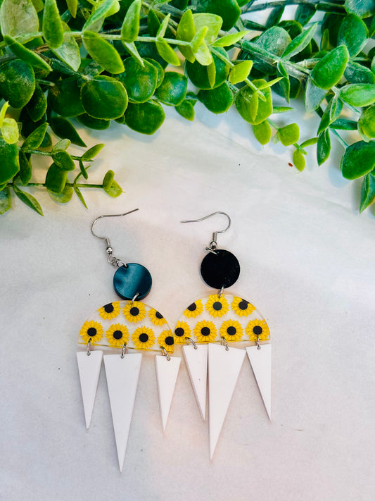 Dangle Sunflower Earrings