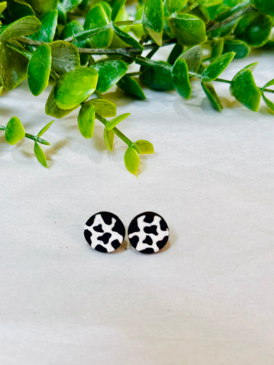 Cow Print Studs