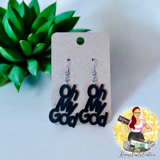 “Oh My God” Acrylic Earrings