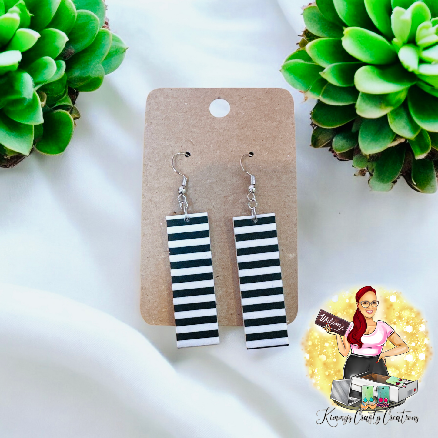 Stripe/Wood Dangles