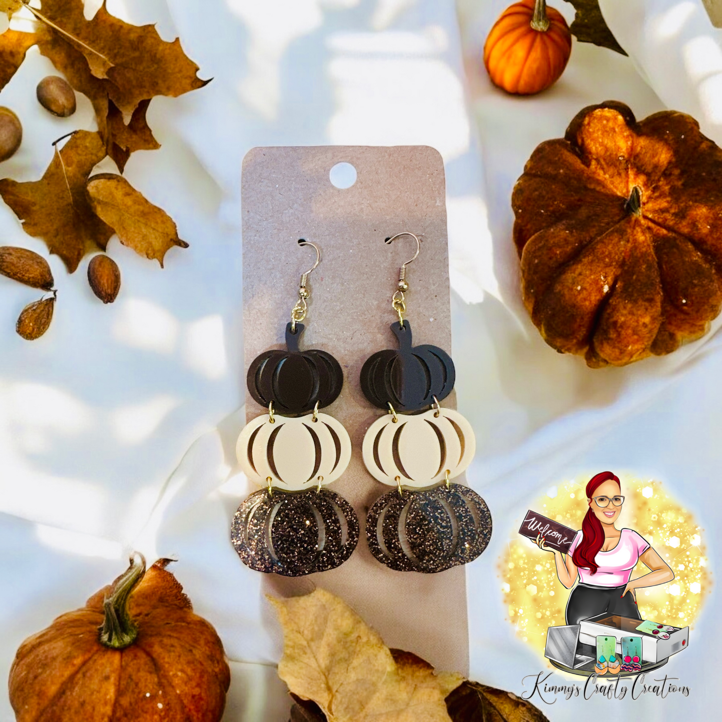 Layered Fall Pumpkin Dangles