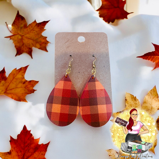 Fall Plaid Teardrops