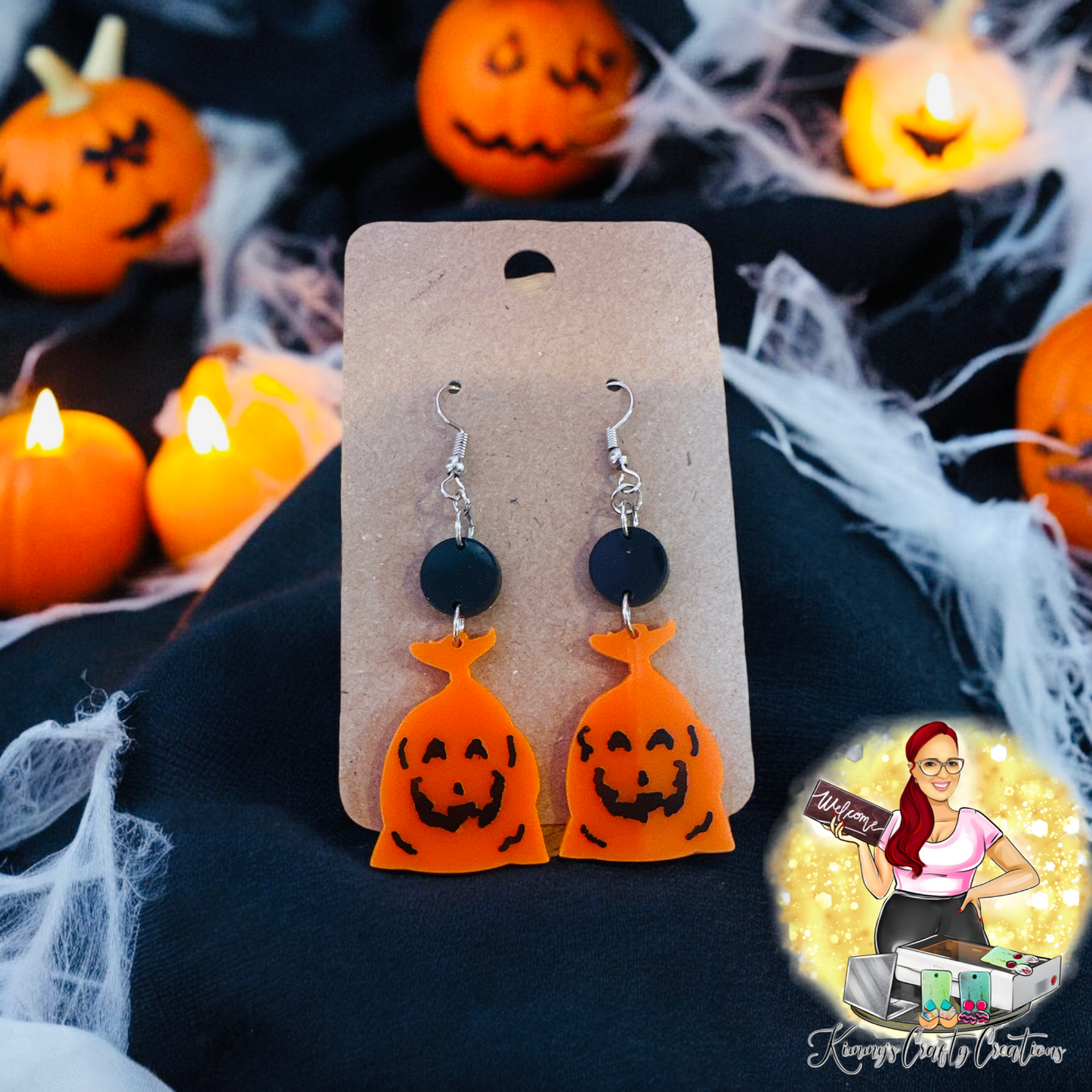 Pumpkin Leaf Bag Earrings