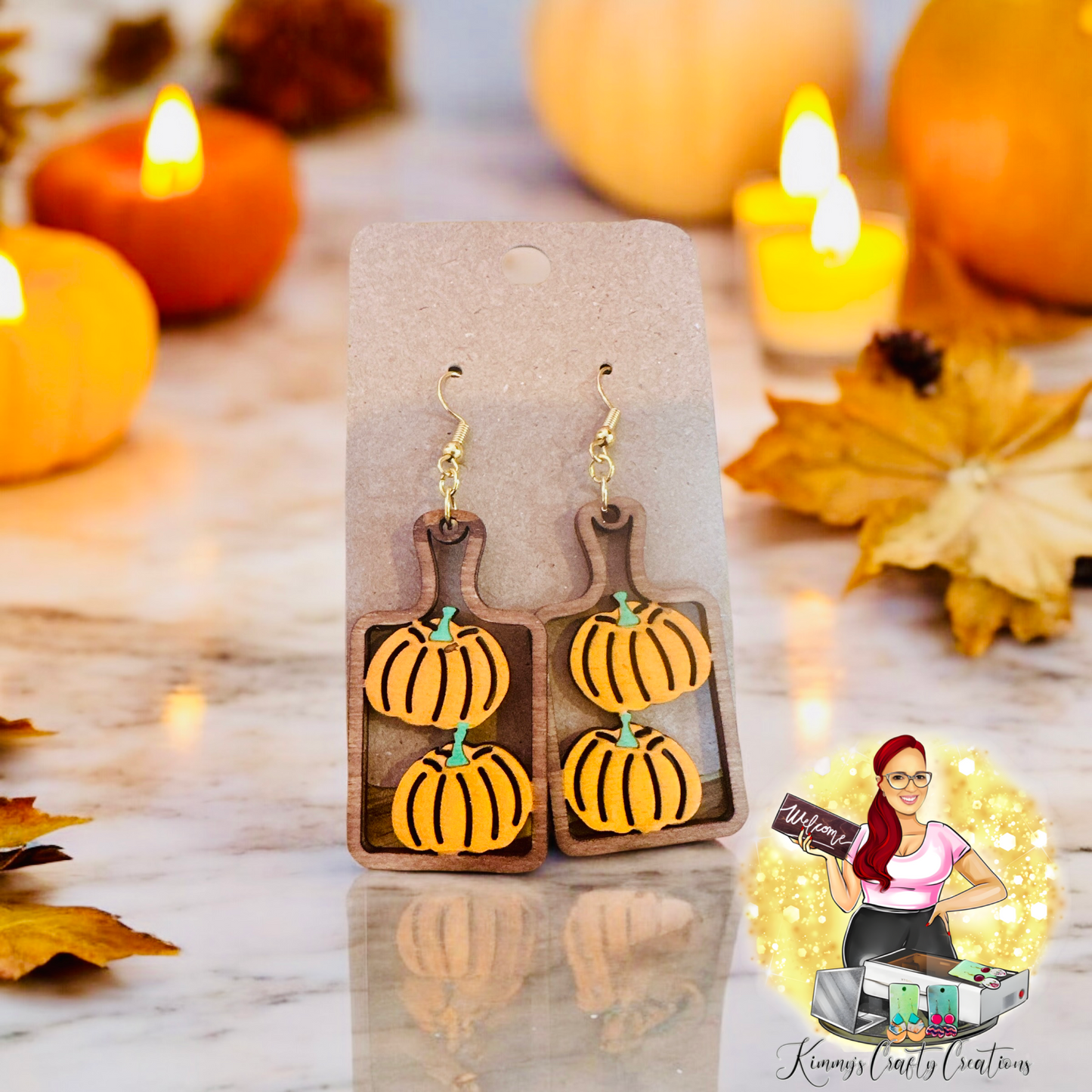 Pumpkin Cutting Board Earrings