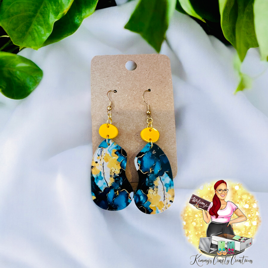 Floral Watercolor Boho Earrings