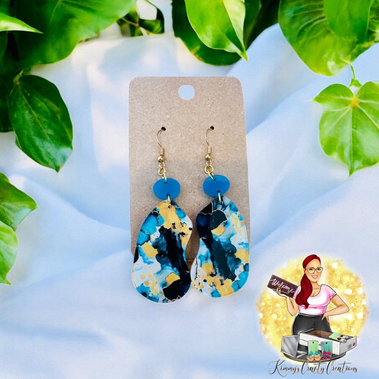 Floral Watercolor Boho Earrings