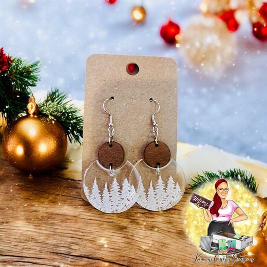 Classic Christmas Engraved Earrings