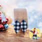 Plaid Oval Shape Earrings