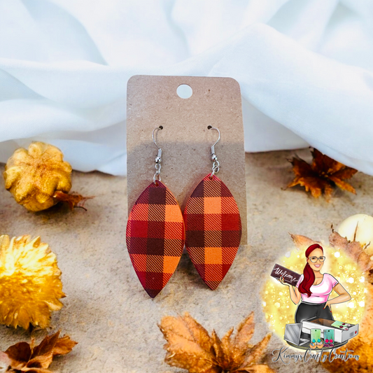 Fall Plaid Oval Earrings