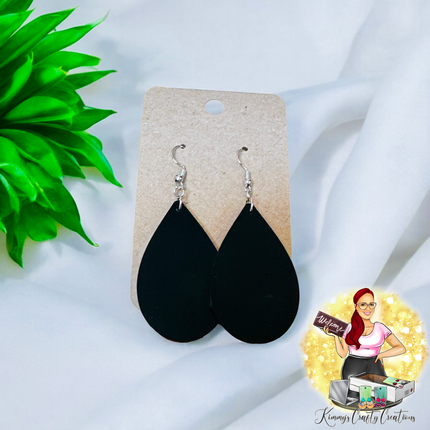 Black Teardrop Earrings