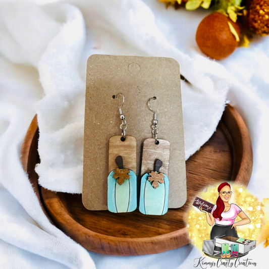 Fall Teal Pumpkin Earrings