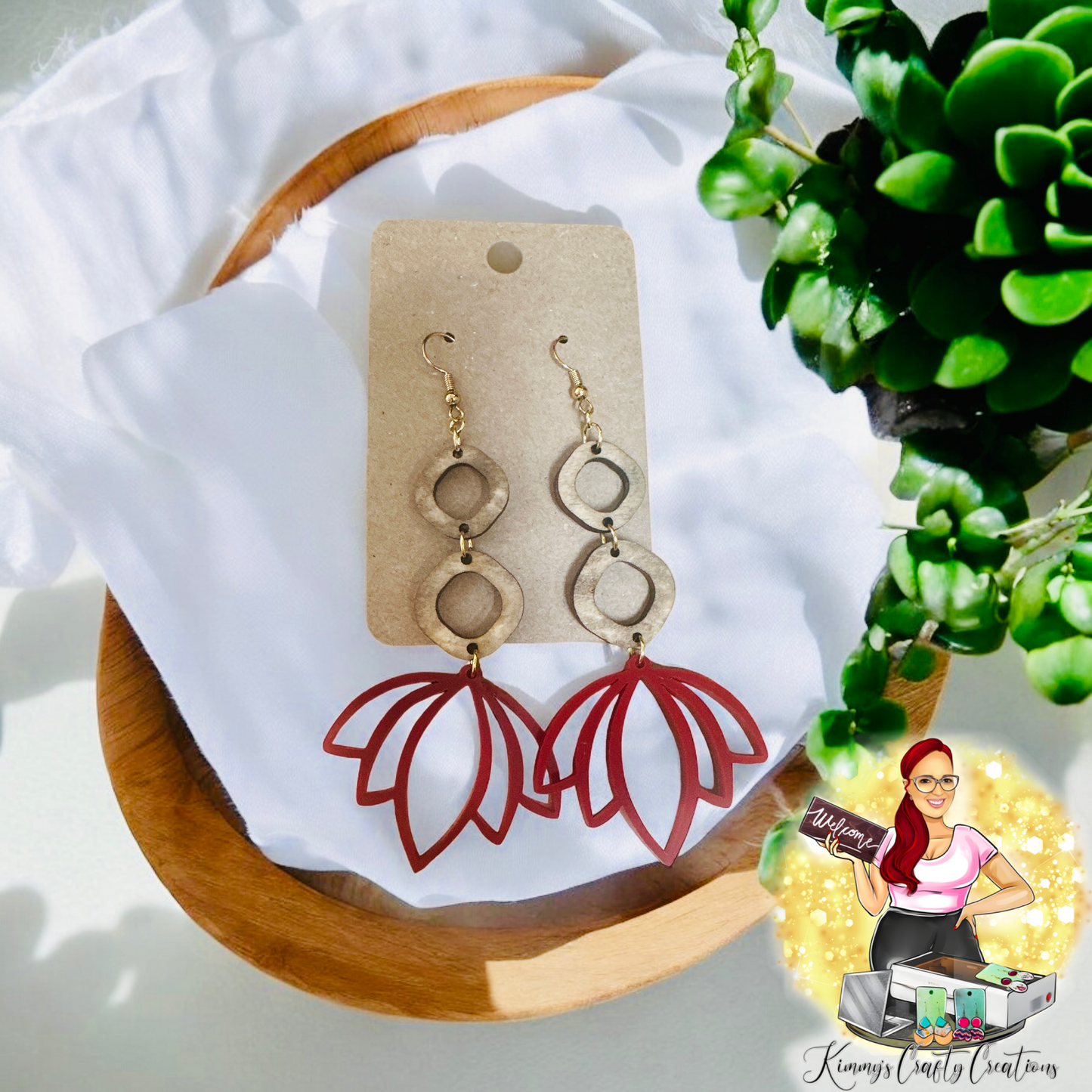 Hanging Lotus Earrings